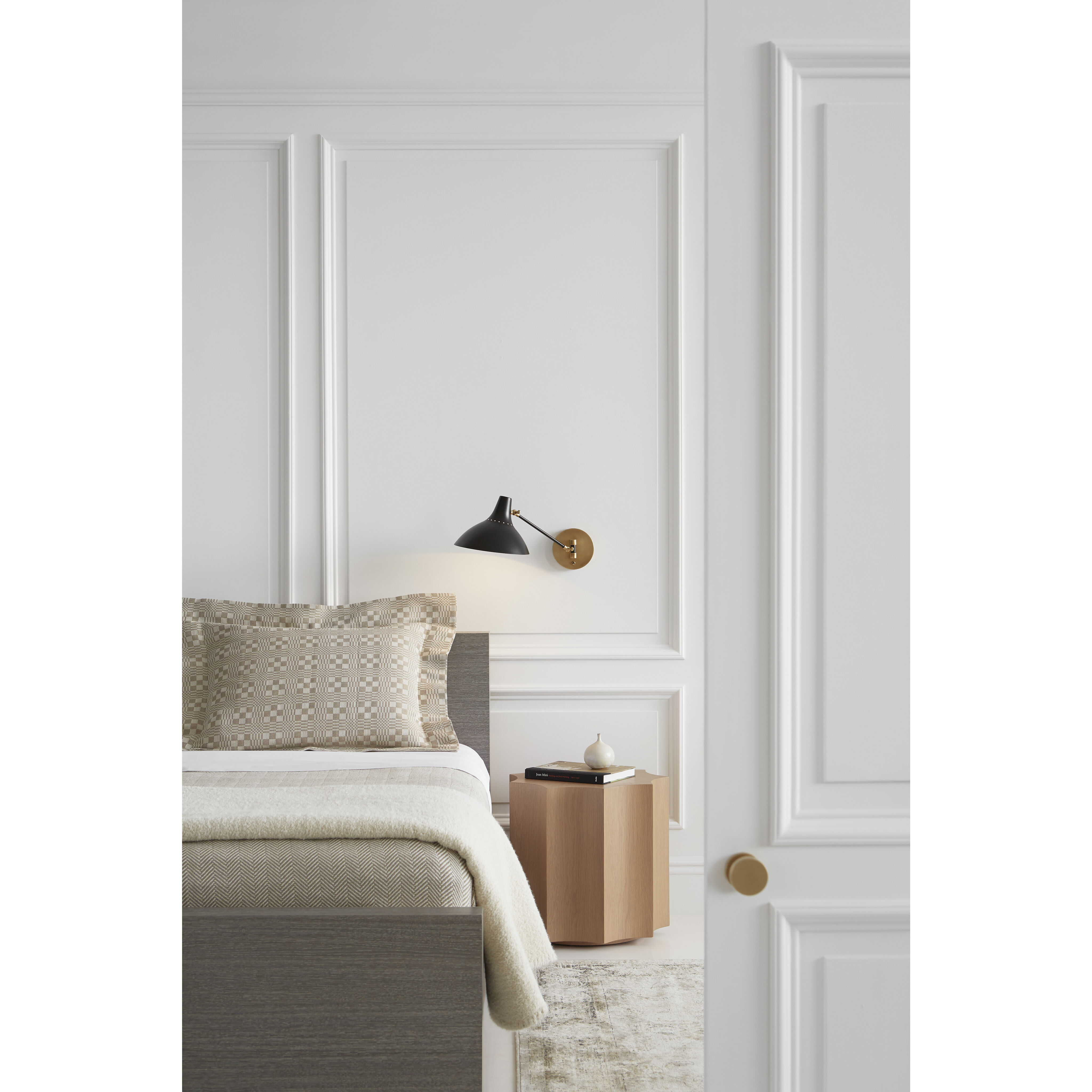 AERIN Charlton 1 Light 9.25 inch Black and Brass Wall Light