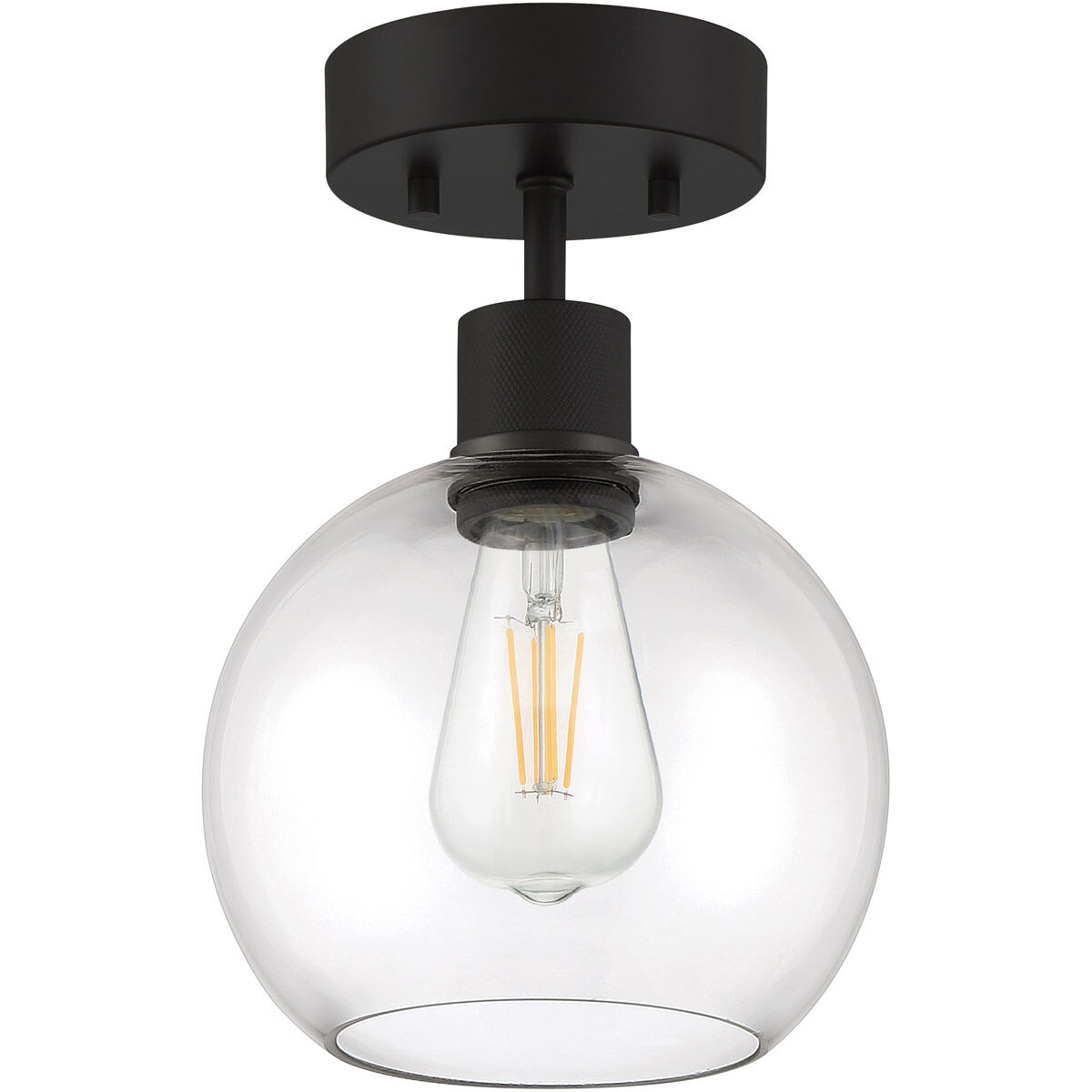 Port Nine LED 8 inch Matte Black Semi-Flush Ceiling Light