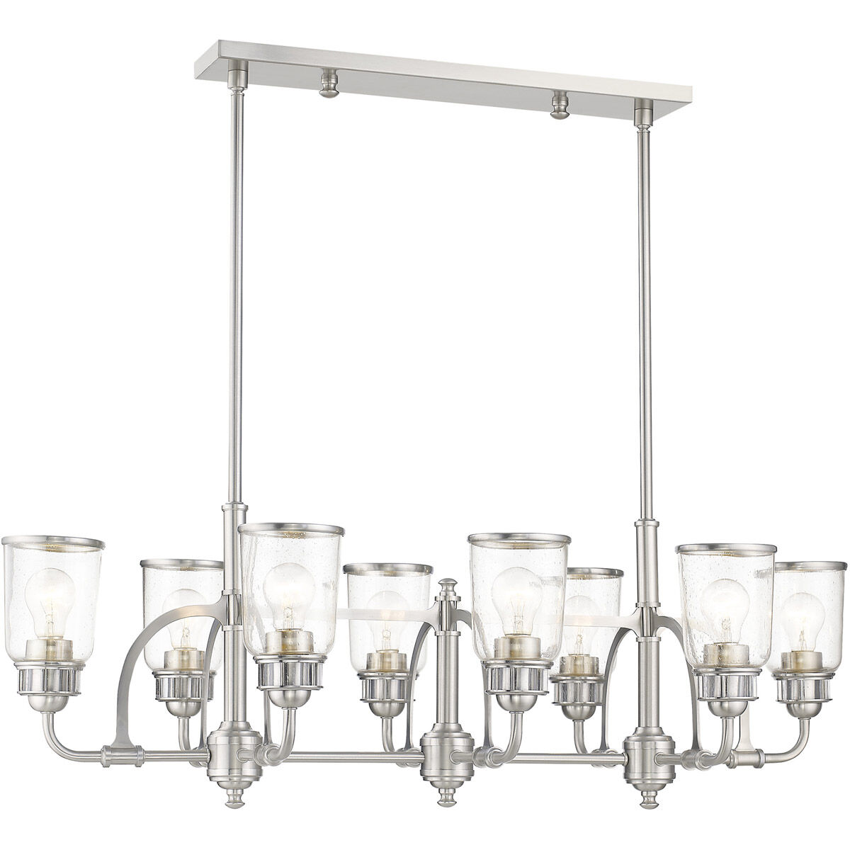 Lawrenceville 8 Light 40 inch Brushed Nickel Linear Chandelier Ceiling Light