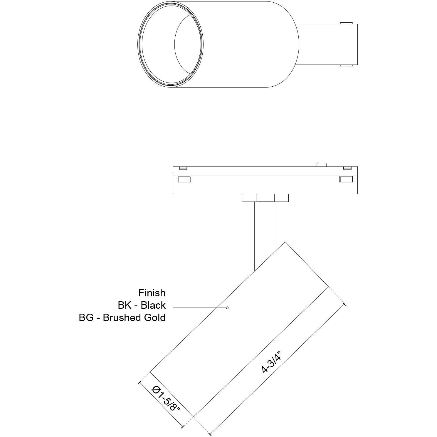 Paolo 48V DC Black Trilo Track Directional Light Ceiling Light in Black Baffle