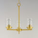 Corona 3 Light 16.5 inch Satin Brass Single-Tier Chandelier Ceiling Light in Clear