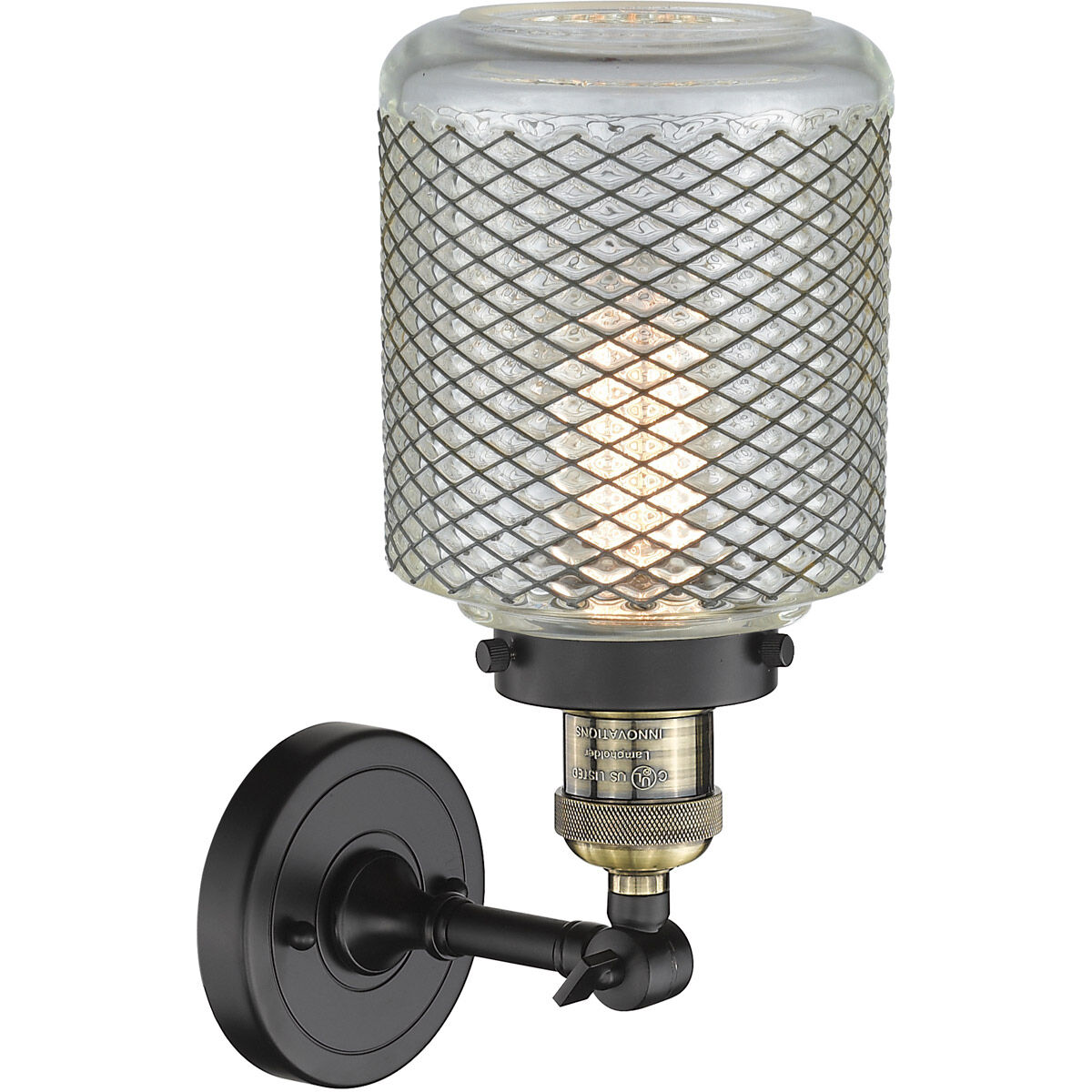 Franklin Restoration Stanton 1 Light 6 inch Black Antique Brass Sconce Wall Light, Franklin Restoration