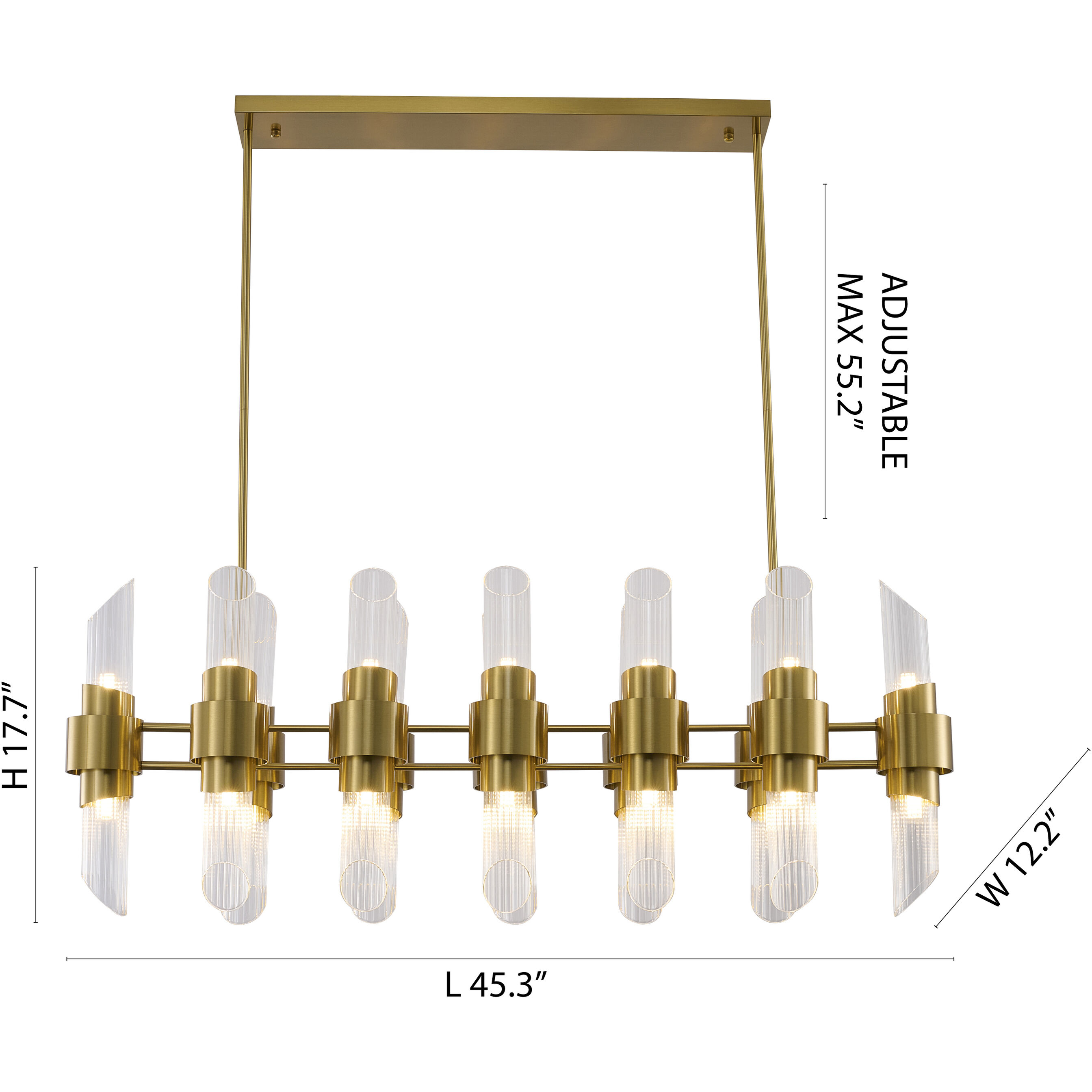 Canada 20 Light 12.2 inch Satin Brass Chandelier Ceiling Light