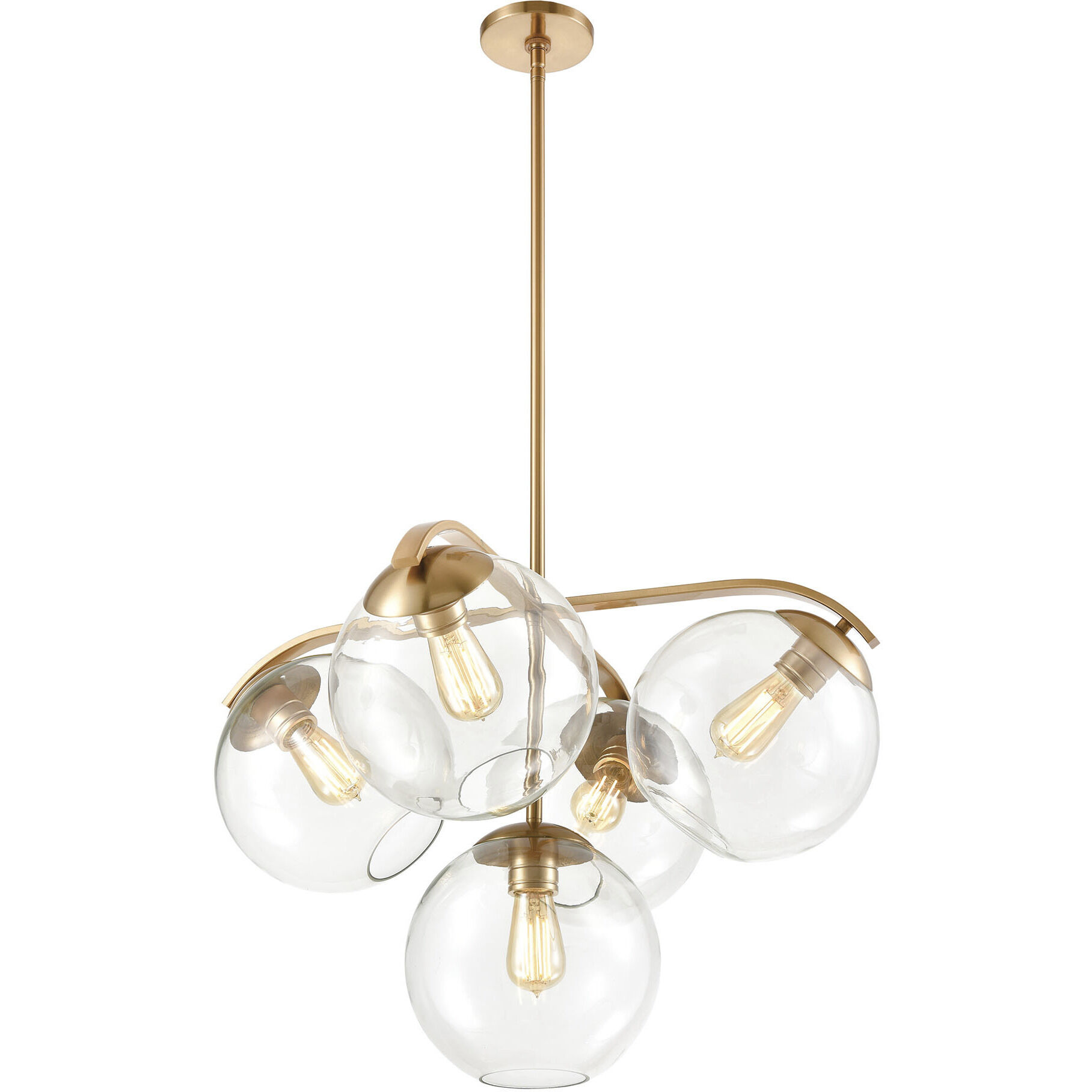 Collective 5 Light 28 inch Satin Brass Chandelier Ceiling Light