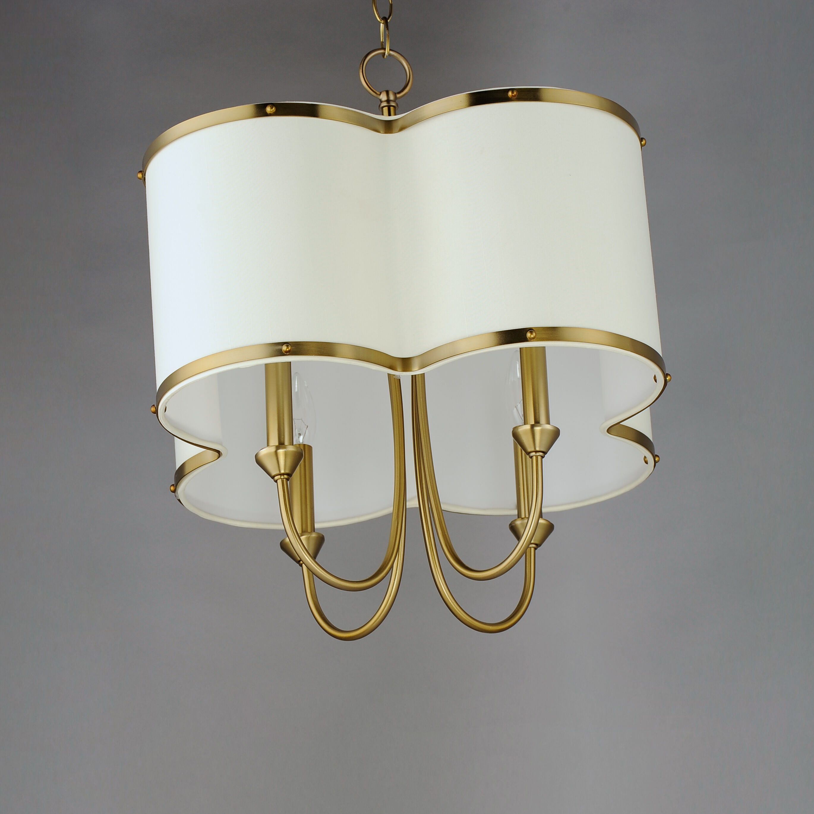 Clover 4 Light 20 inch Satin Brass Chandelier Ceiling Light