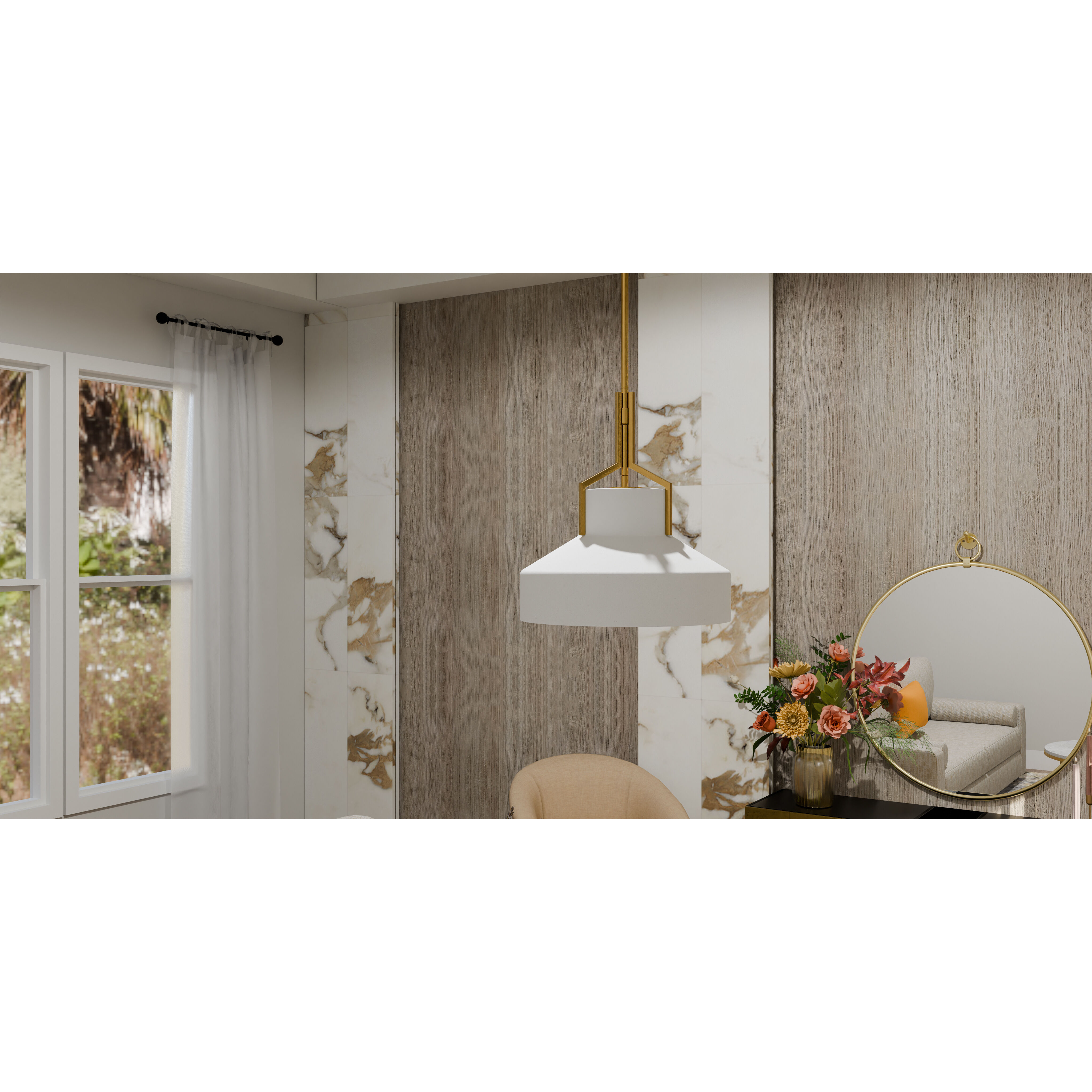 Brecken 2 Light 14.75 inch Aged Brass Pendant Ceiling Light