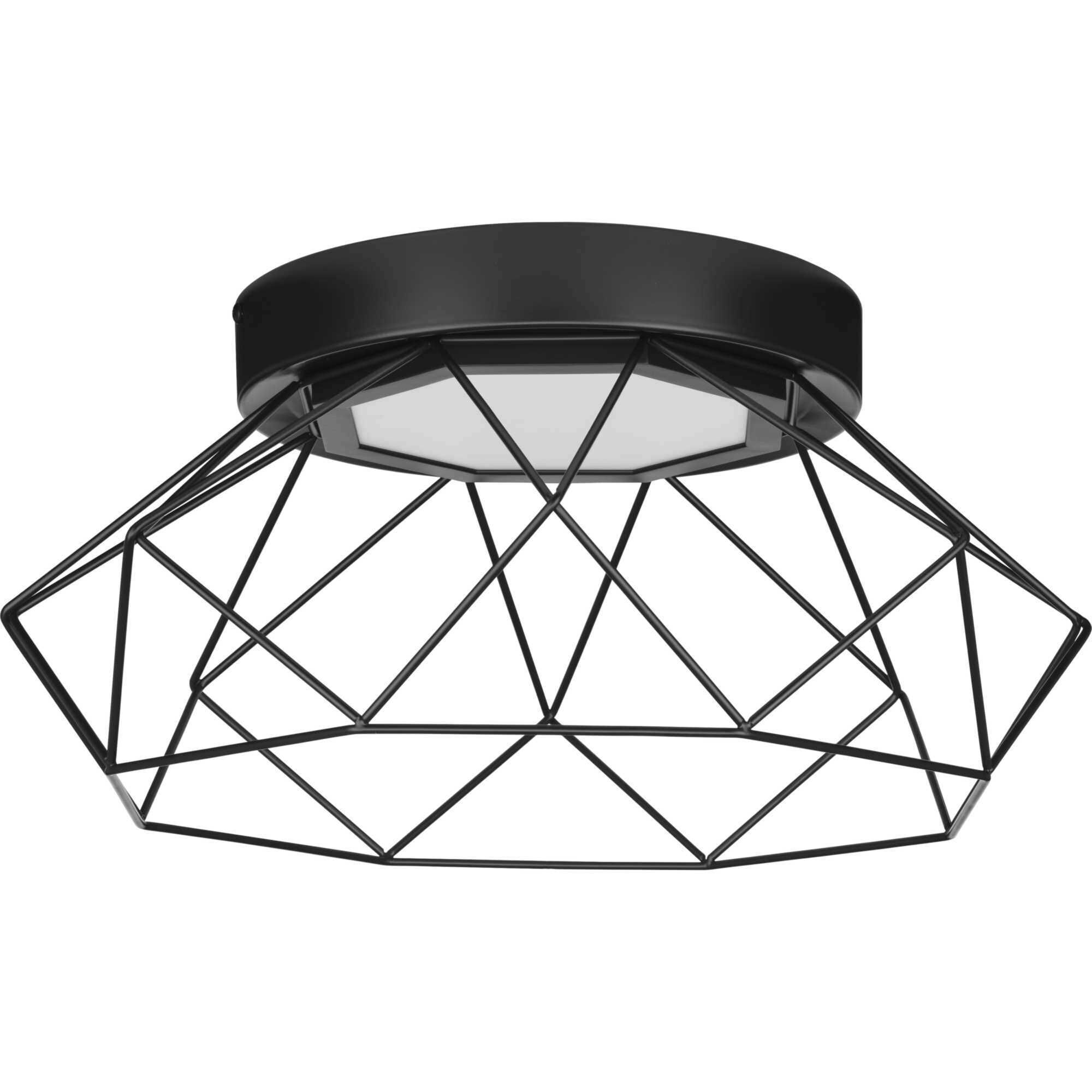 Geodesic LED LED 18 inch Matte Black Flushmount Ceiling Light