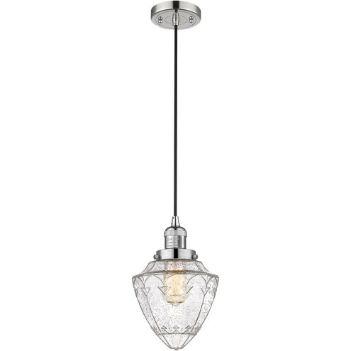 Franklin Restoration Bullet LED 7 inch Polished Nickel Mini Pendant Ceiling Light in Seedy