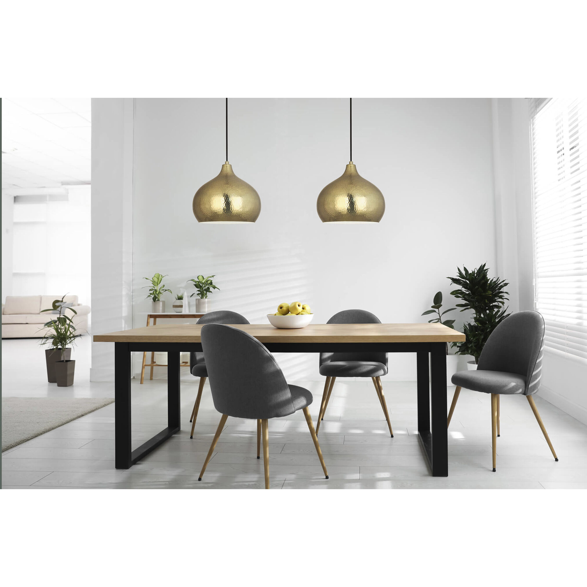 Dal 1 Light 14 inch Modern Brass Pendant Ceiling Light