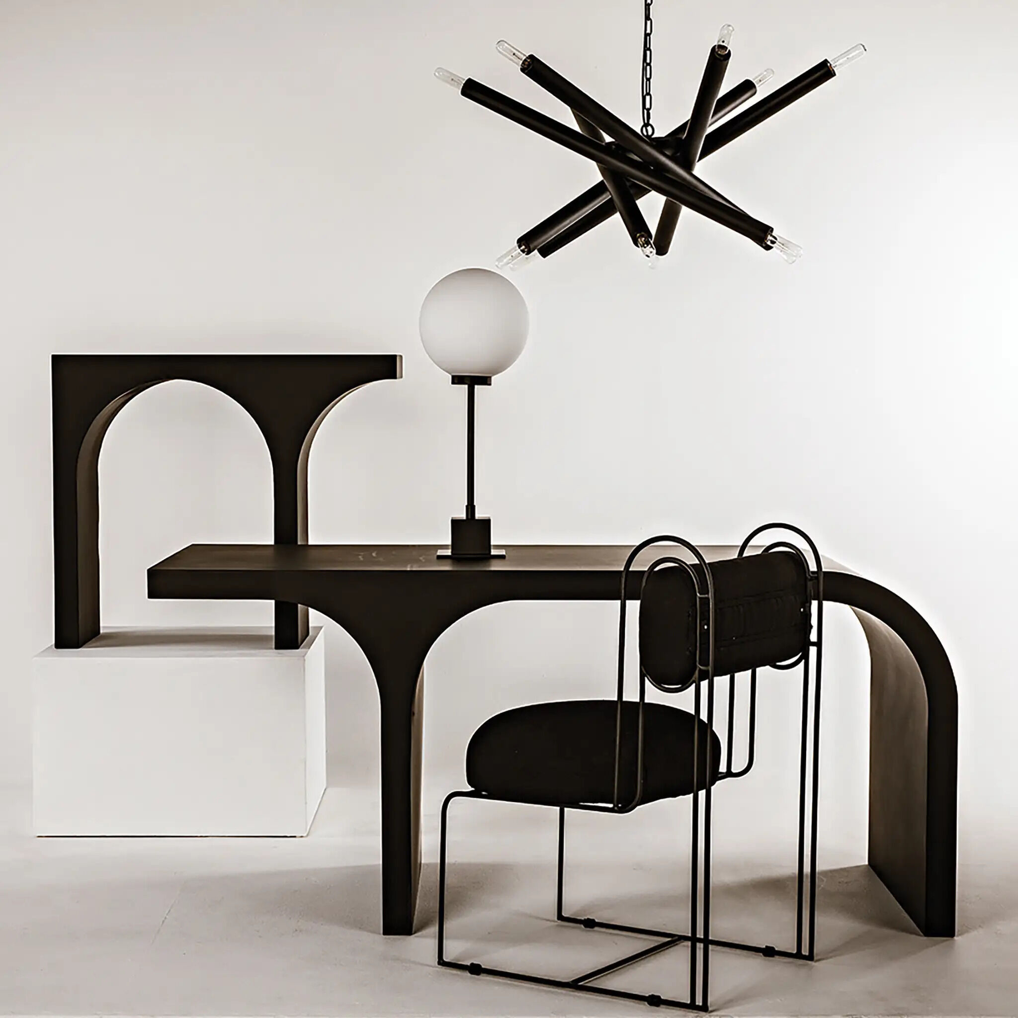 Mond 25 inch 60.00 watt Matte Black Table Lamp Portable Light