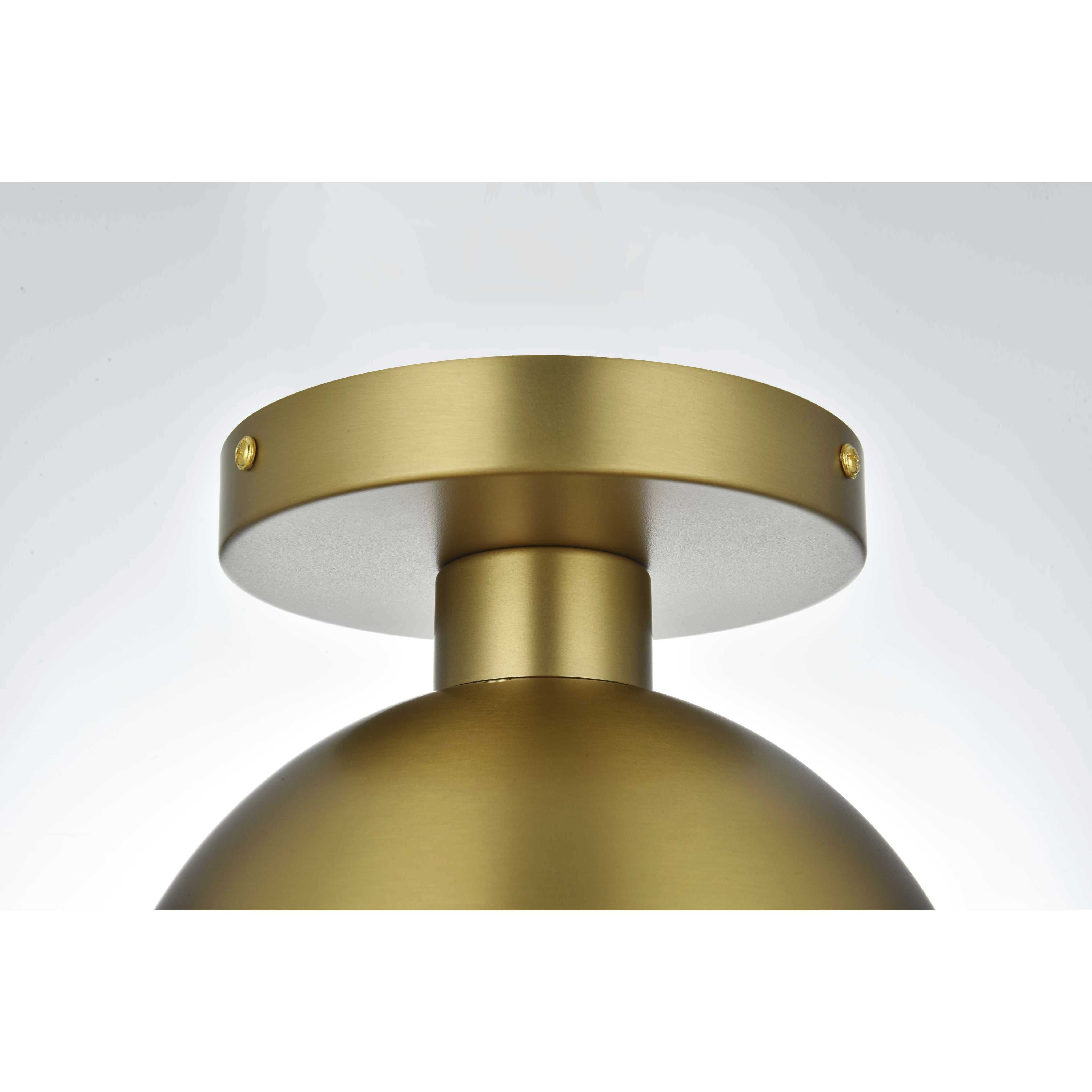 Eclipse 1 Light 8 inch Satin Gold Flush Mount Ceiling Light