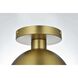 Eclipse 1 Light 8 inch Satin Gold Flush Mount Ceiling Light