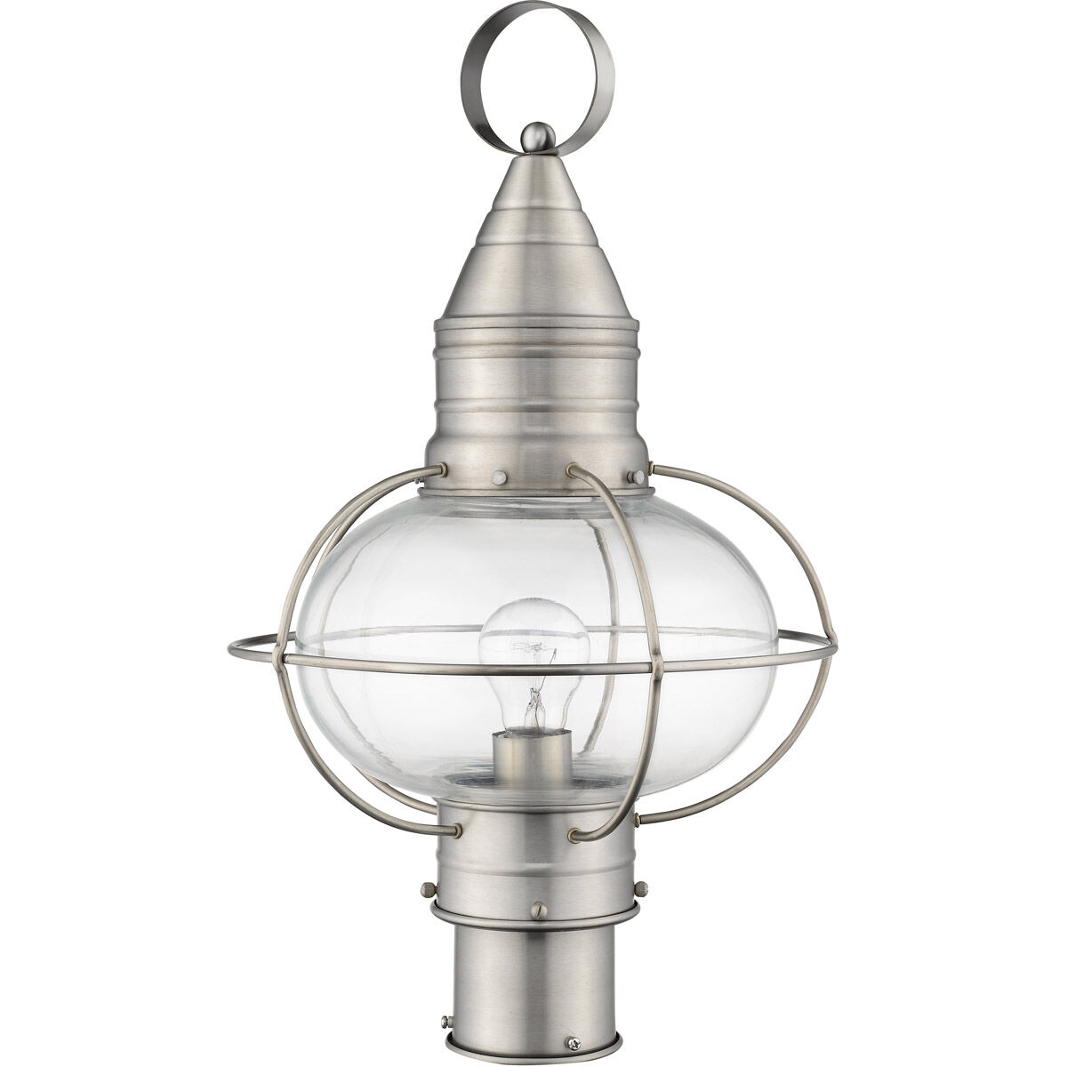 Newburyport 1 Light 20 inch Brushed Nickel Outdoor Post Top Lantern