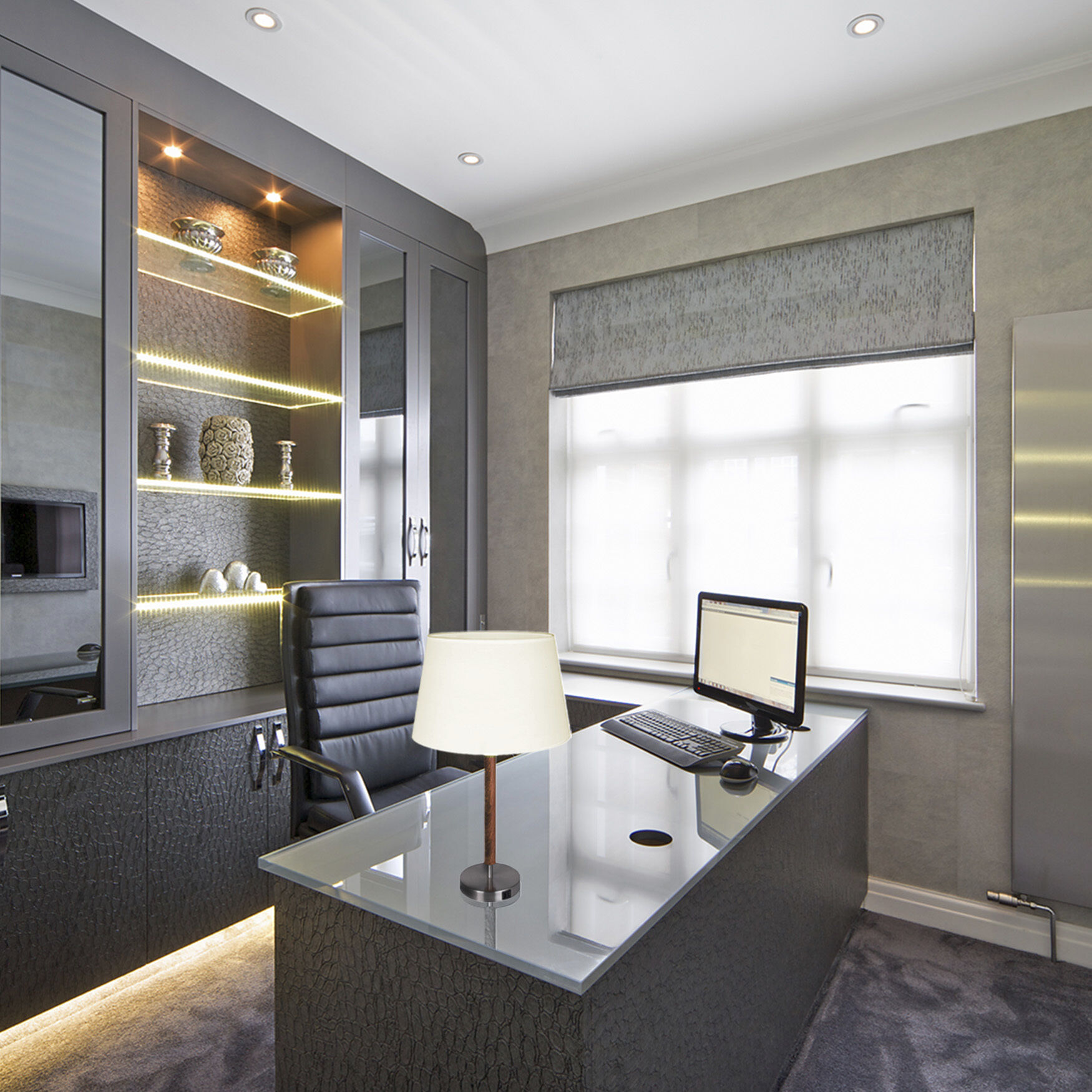 Maly 25.5 inch 100.00 watt Brushed Nickel and Faux Wood Table Lamp Portable Light