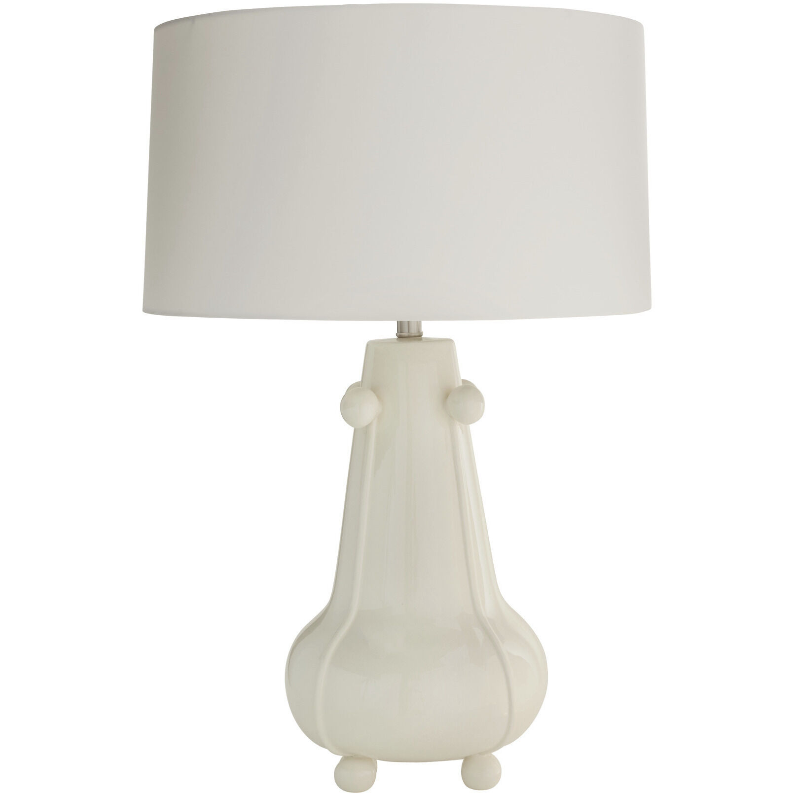 Miriam 30.5 inch 150.00 watt Ivory Crackle and Polished Nickel Table Lamp Portable Light