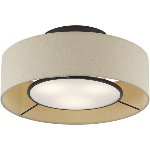 Ellsworth 3 Light 17 inch Bronze Semi Flush Mount Ceiling Light, Large