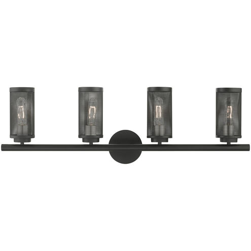 Industro 4 Light 36 inch Black with Brushed Nickel Accents Vanity Sconce Wall Light