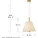Bruna 3 Light 16 inch Lacquered Brass Pendant Ceiling Light