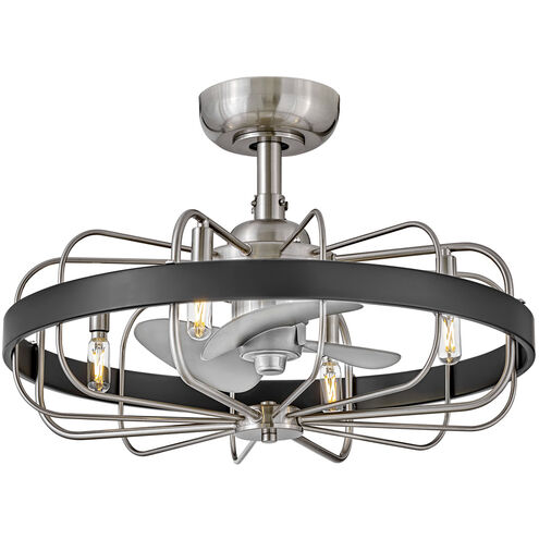 Eli 12 inch Brushed Nickel with Matte Black with Silver Blades Fandelier