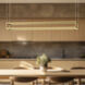 Plaza Linear Pendant Ceiling Light in Brushed Gold