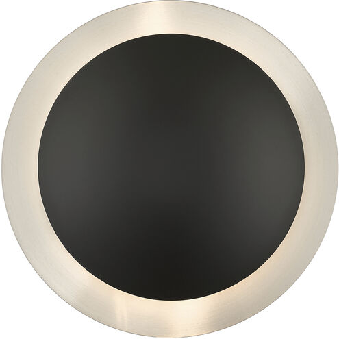 Ventura 2 Light 11 inch Black with Brushed Nickel Reflector Backplate Semi-Flush/Wall Sconce Ceiling Light, Medium