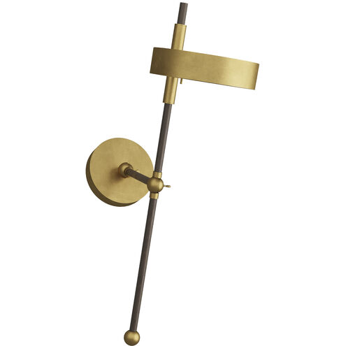 Adesso 15 inch 12.00 watt Antique Brass Swing Arm Sconce Wall Light