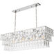 Amazone 10 Light 55.12 inch Nickel Chandelier Ceiling Light in Crystal Glass, Rectangular