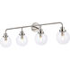 Hanson 4 Light 38 inch Polish Nickel Bath Sconce Wall Light