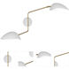 Rico Espinet Racer 2 Light 48 inch Modern Brass Wall Sconce Wall Light in Satin White