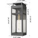 Ridgeway 1 Light 17.88 inch Matte Black Outdoor Sconce in Seedy Glass