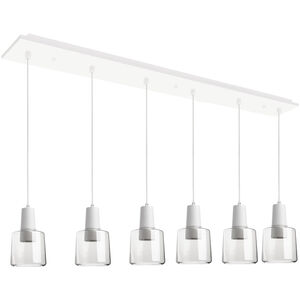 Samson LED 5.88 inch White Multi Pendant Ceiling Light in Clear