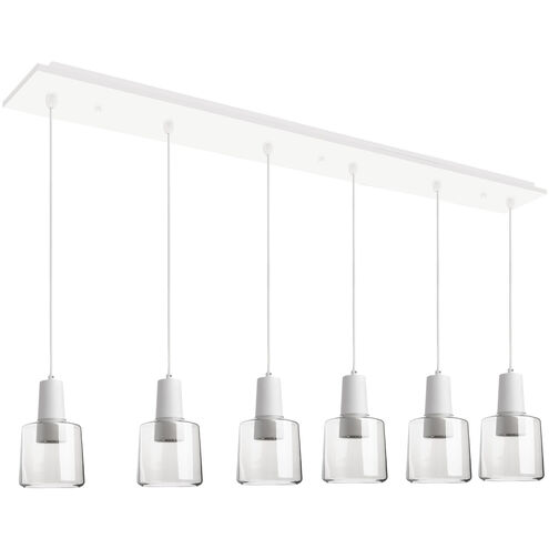 Samson LED 5.88 inch White Multi Pendant Ceiling Light in Clear
