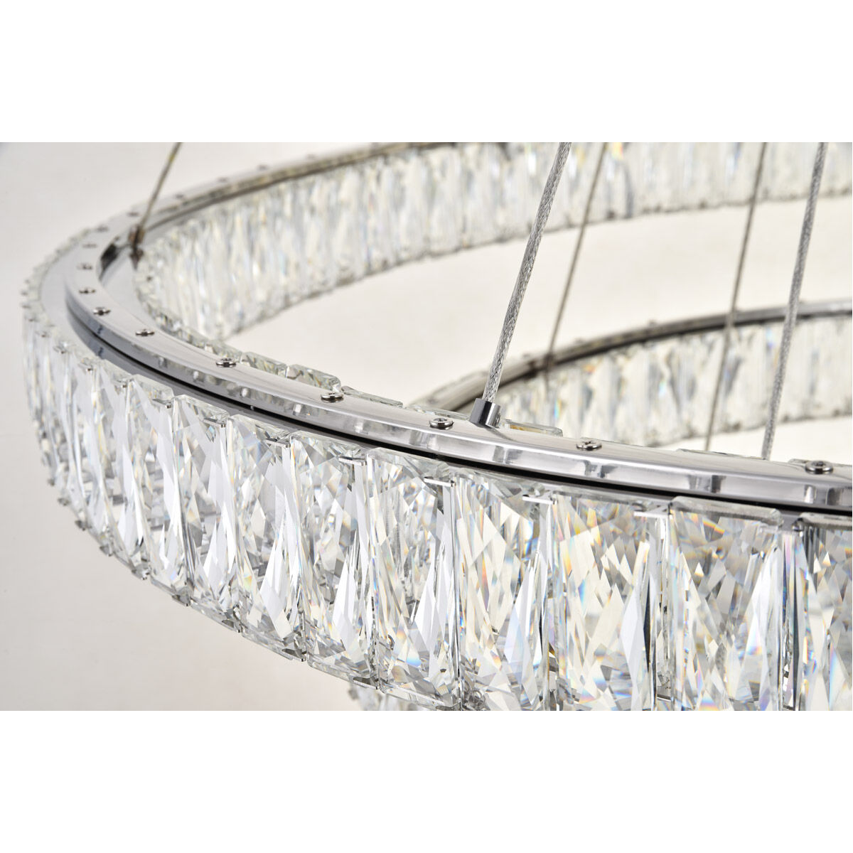 Monroe LED 42 inch Chrome Chandelier Ceiling Light