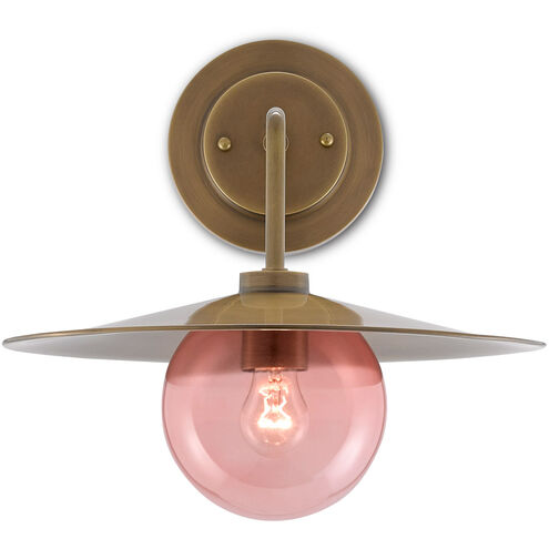 Discus 1 Light 14 inch Antique Brass/Blush Pink Wall Sconce Wall Light, Denise McGaha Collection
