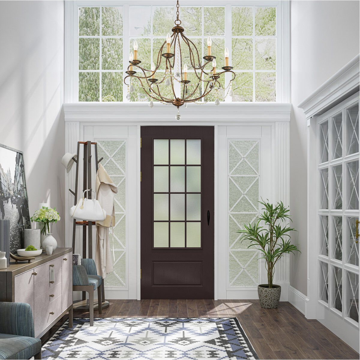 Chesterfield 8 Light 32 inch Hand Applied Venetian Golden Bronze Chandelier Ceiling Light