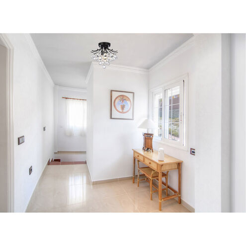 Toureg 3 Light 12 inch Black and Clear Flush Mount Ceiling Light