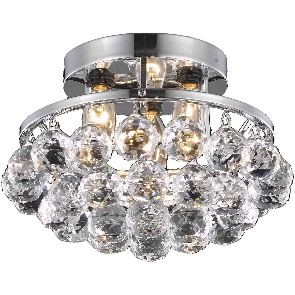 Corona 3 Light 10 inch Chrome Flush Mount Ceiling Light