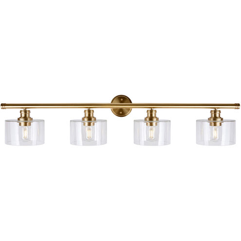 Zane 4 Light 45 inch Soft Gold Vanity Light Wall Light