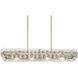 Loren 5 Light 54 inch Weathered Brass Linear Pendant Ceiling Light in Textured Clear