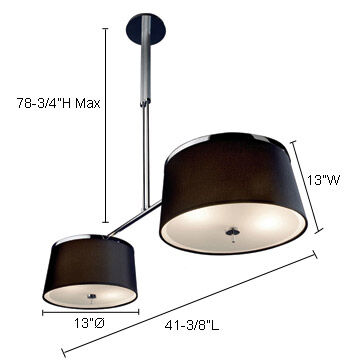 Leila 8 Light 13 inch Aluminum With Chrome Accent Pendant Ceiling Light