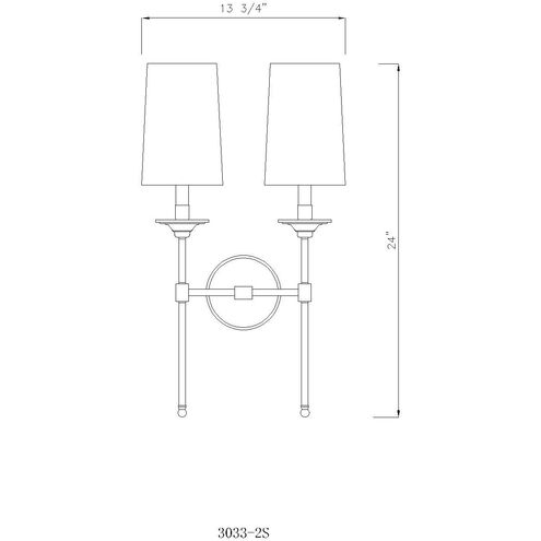 Emily 2 Light 13.75 inch Rubbed Brass Wall Sconce Wall Light