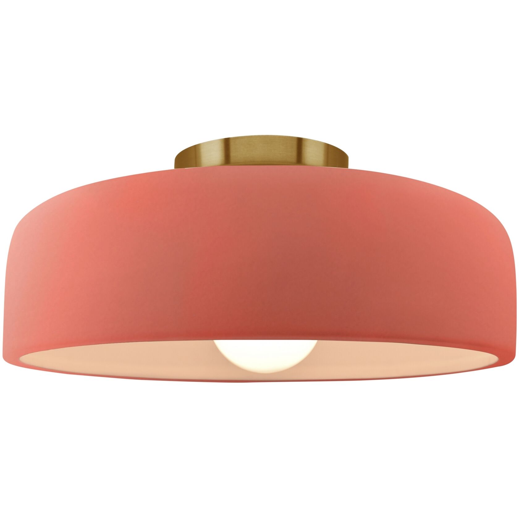 Radiance Collection - Spire LED 10 inch Gloss Blush Semi-Flush Ceiling Light, Form+Finish+Function