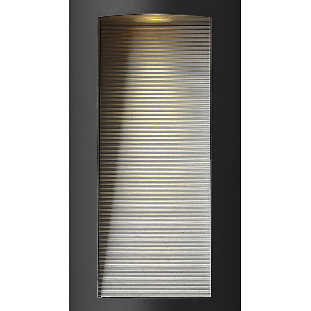 Luna LED 16 inch Satin Black Outdoor Wall Mount Lantern, Medium