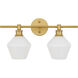 Gene 2 Light 19 inch Brass Wall sconce Wall Light