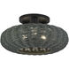Deluna 3 Light 18 inch Black Semi Flush Mount Ceiling Light, Large