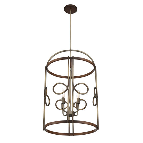 Yorkville 4 Light 18 inch Aged Darkwood/Silver Patina Pendant Ceiling Light