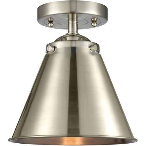Nouveau Appalachian LED 8 inch Brushed Satin Nickel Semi-Flush Mount Ceiling Light, Nouveau