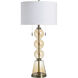 Cordon 37.5 inch 100 watt Cordon Gold and White Table Lamp Portable Light