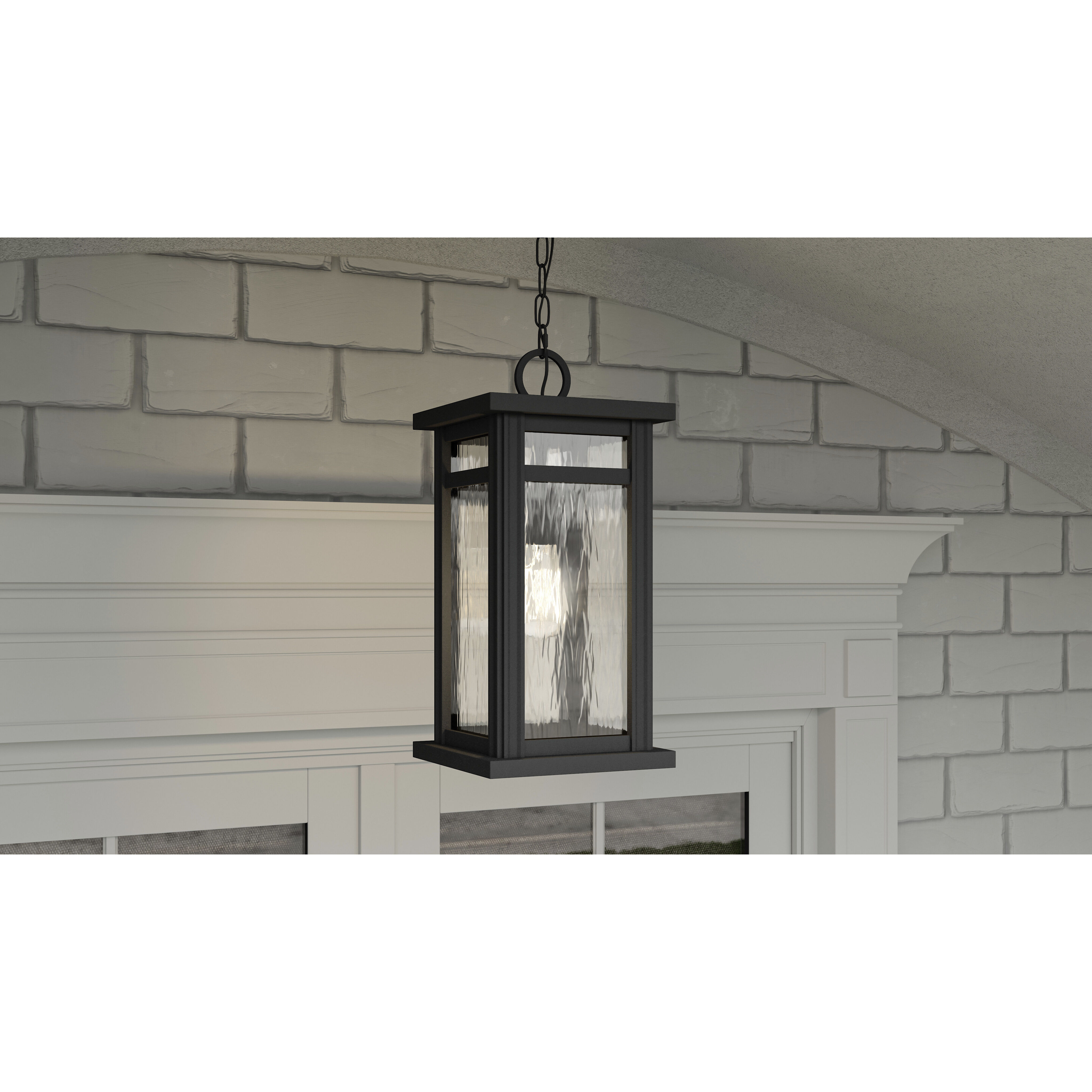 Moira 1 Light 8 inch Earth Black Outdoor Hanging Lantern, Large