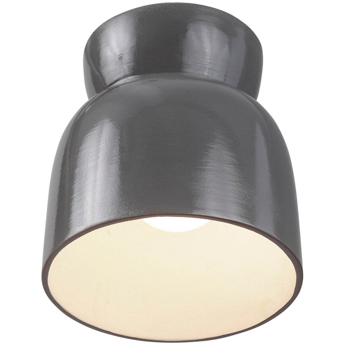 Radiance Collection 1 Light 7.5 inch Gloss Grey Flush Mount Ceiling Light